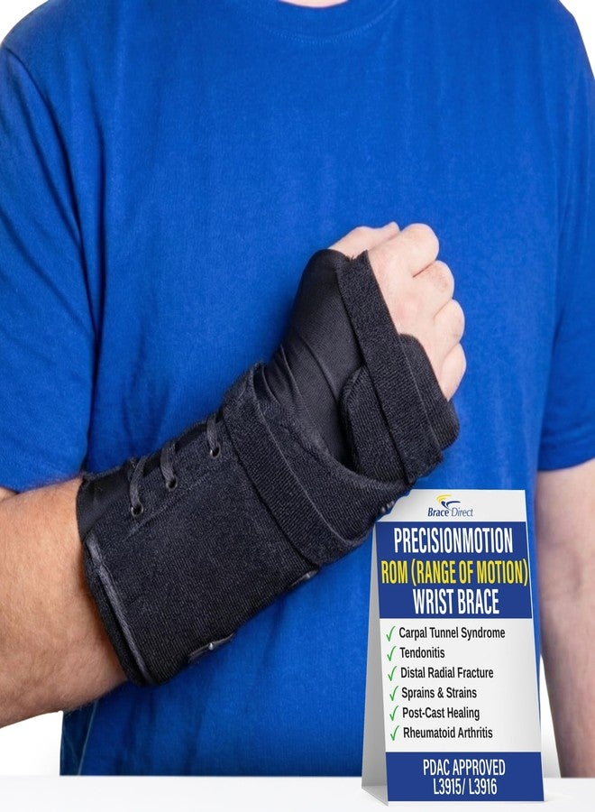 Brace Direct PrecisionMotion ROM Wrist Brace - Carpal Tunnel, Tendonitis, Fracture & Post Cast Relief with Adjustable Flexion Extension Stabilization - L3915 L3916 (OSFM - Universal Left/Right) - Image 1