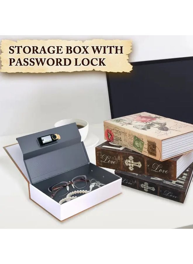 Portable Book Safe with Combination Lock Rose Key Design Secure Storage for Jewelry Cash Passports - Image 3