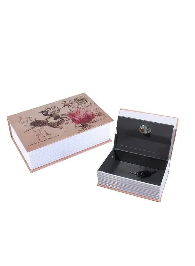 Portable Book Safe with Combination Lock Rose Key Design Secure Storage for Jewelry Cash Passports - Image 1