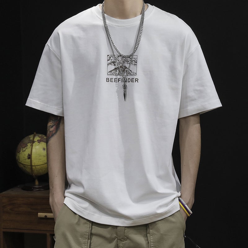 Heavyweight Short-Sleeve T-Shirt For Men, Plus Size, Summer Ins Trendy Brand Model, Oversized Men'S T-Shirt Half Sleeve - Image 4