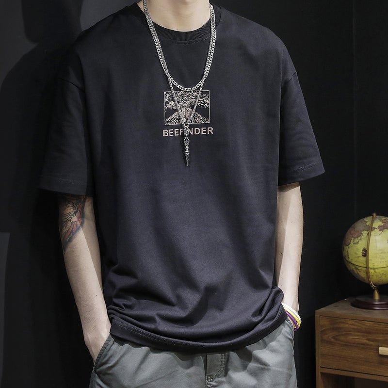 Heavyweight Short-Sleeve T-Shirt For Men, Plus Size, Summer Ins Trendy Brand Model, Oversized Men'S T-Shirt Half Sleeve - Image 5