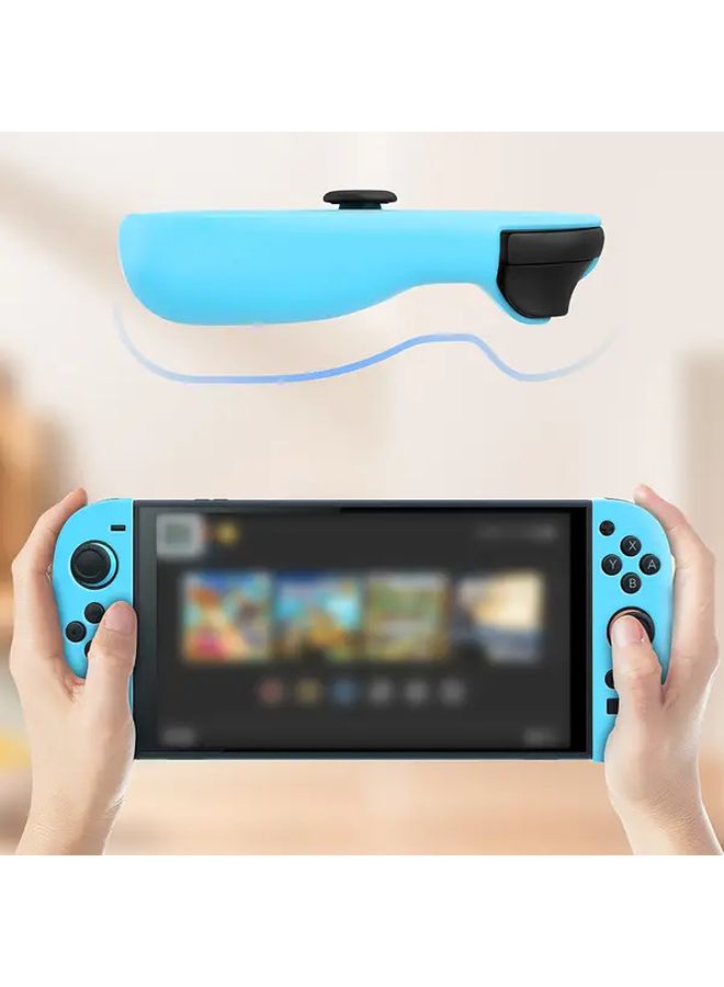 Blue Shockproof Protective Cover With Ergonomic Grip For Switch 2 Controllers - Image 4