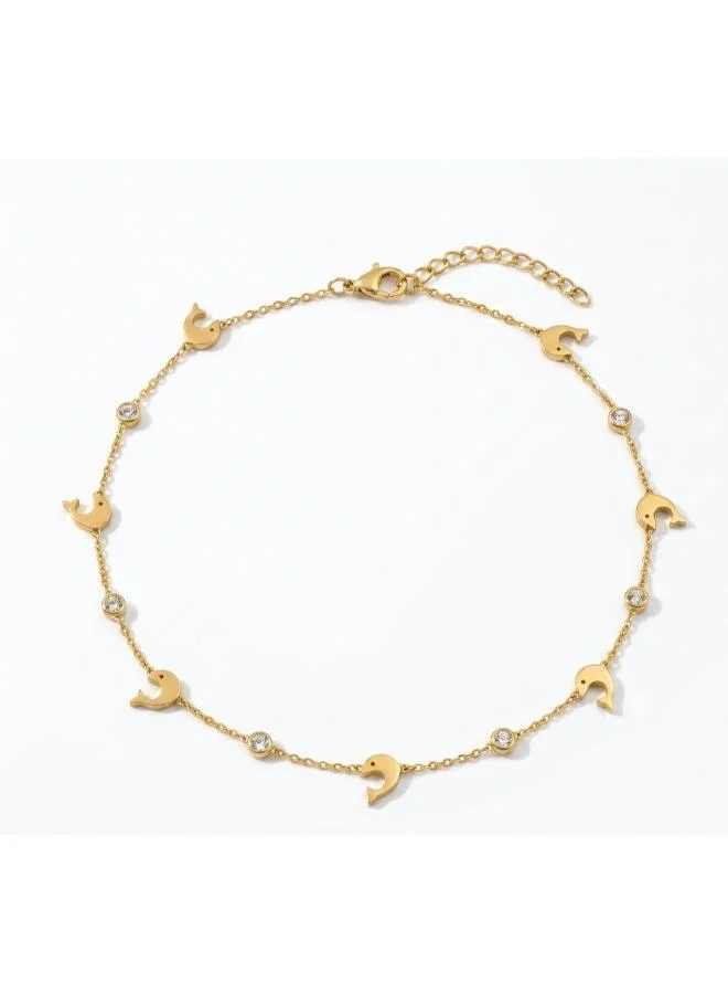 Rovaux Dolphin Charm Anklet