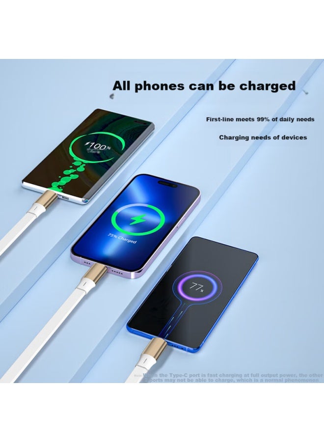 Oksj 30w Super Fast Charger Three-in-one Fast Charging Head Data Cable Stretch Set Multi-head Type-c Android One Drag Three Apple 16/15/14/13 Mobile Phone Car Charger - Image 4