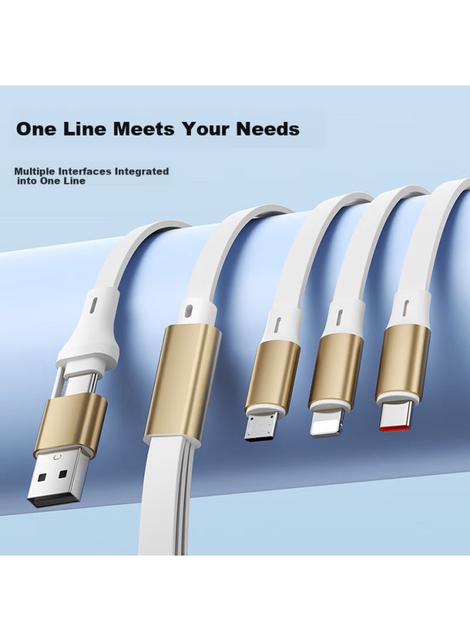 Oksj 30w Super Fast Charger Three-in-one Fast Charging Head Data Cable Stretch Set Multi-head Type-c Android One Drag Three Apple 16/15/14/13 Mobile Phone Car Charger - Image 3