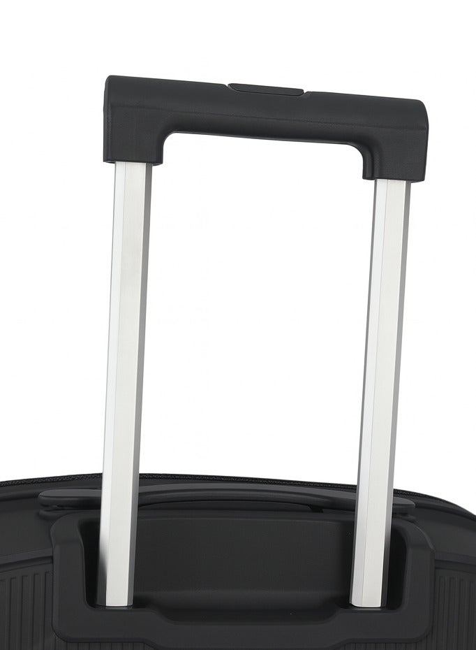 MNUK PREMIO 24inch Luggage| Polypropylene (PP) Hardside Luggage Trolley|Double 360° 4 Wheeler| Medium-24 Inch|Black - Image 4