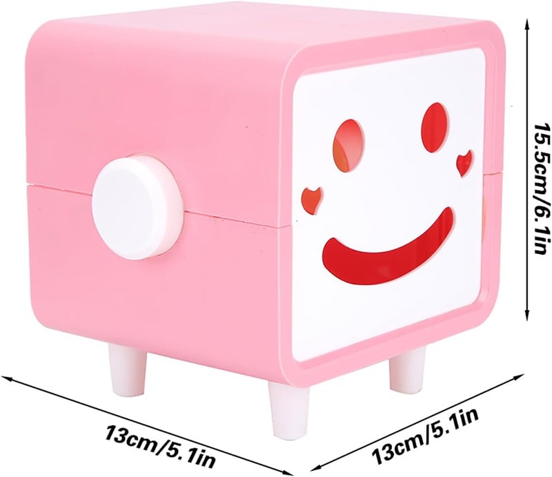 Paper Towel Storage Box, ABS Material, 13x13x15.5cm, Yellow Blue Pink - Cute Cartoon Design, Durable Water, Ideal for Home and Office (Pink) - Image 3