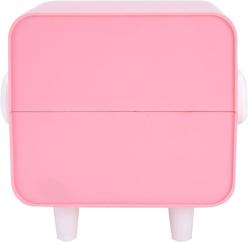 Paper Towel Storage Box, ABS Material, 13x13x15.5cm, Yellow Blue Pink - Cute Cartoon Design, Durable Water, Ideal for Home and Office (Pink) - Image 2