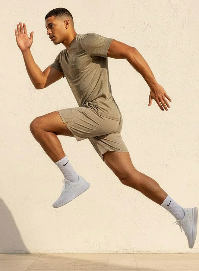 Splash Active Beige Men Performance Soft Touch T-shirt for Men | Best Price UAE