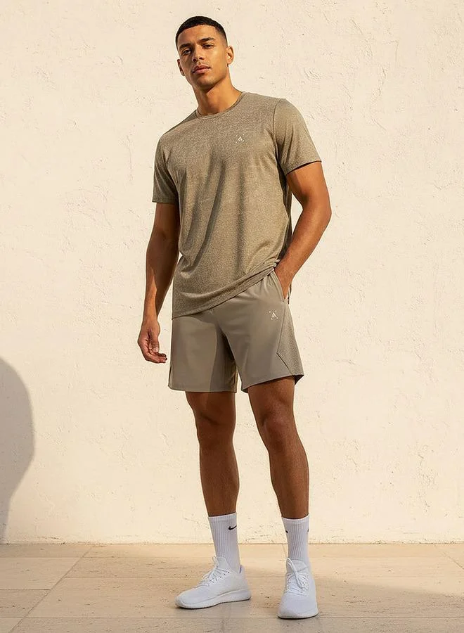Splash Active Beige Men Performance Soft Touch T-shirt for Men | Best Price UAE