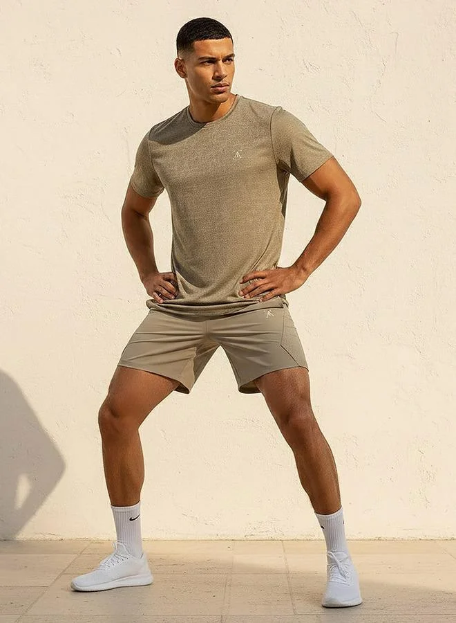 Splash Active Beige Men Performance Soft Touch T-shirt for Men | Best Price UAE