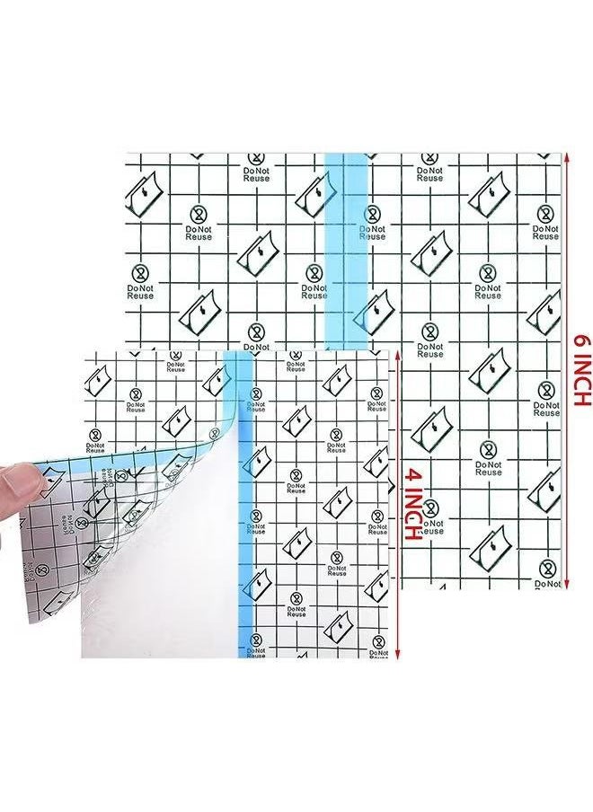 XiuWoo - 50 Pieces Shower Waterproof Patch Transparent Stretch Adhesive Bandage Waterproof Clear Adhesive Bandages Tattoo Protective Transparent Film Adhesive Bandages for Tattoos,10 x 10 cm, 15 x 15 cm - Image 1