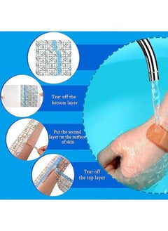 XiuWoo 50 Pieces Shower Waterproof Patch Transparent Stretch Adhesive Bandage Waterproof Clear Adhesive Bandages Tattoo Protective Transparent Film Adhesive Bandages for Tattoos,10 x 10 cm, 15 x 15 cm  - Image 5