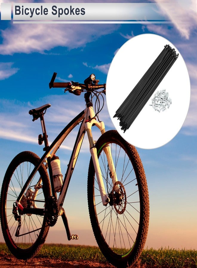 RATCHROLL 1 Set Universal Bicycle Spokes 12G 225mm Length Bike Wheel Spokes Nipple Black Carbon Steel - Image 2