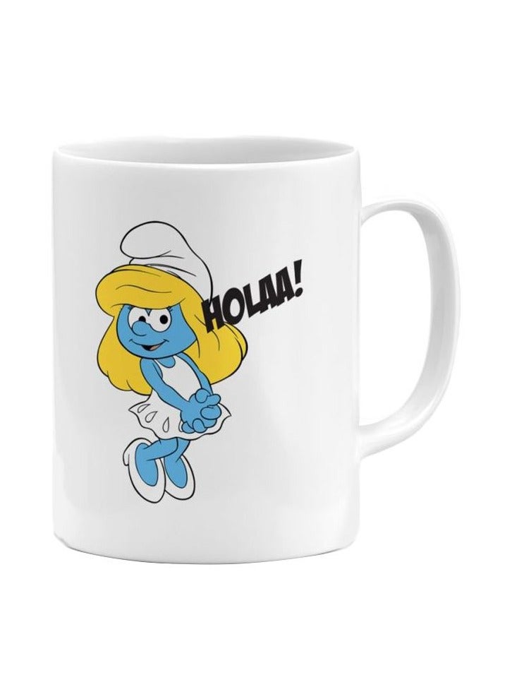 LIT Holaa Cute Smurf Printed Ceramic Coffee Mug - Image 1
