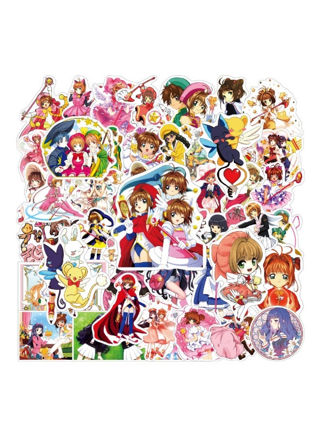 NIBEMINENT 50 Pcs Variety Sakura Deco Kit Waterproof Stickers, High Definition Printing Bright Colors, Suitable for Laptop Skateboard Luggage Water Bottle Guitar DIY - Image 1