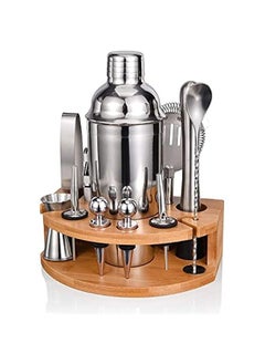 MIXDE Bartender Kit with Stylish Bamboo Stand, 12 Pack 750ML Cocktail Shaker Set for Mixed Drink, Professional Stainless Steel Bar Tool Set, Gift for Man Dad  - Image 1