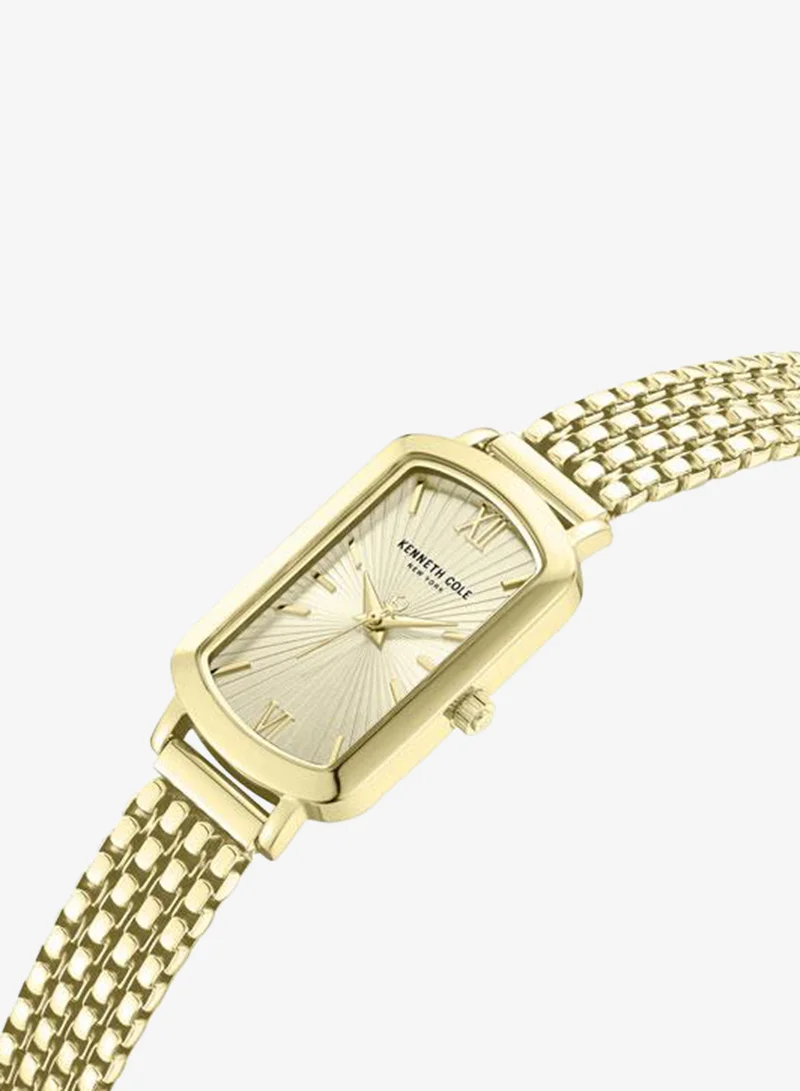 Kenneth Cole New York Modern Classic Women's 22mm Watch with Light Champagne Dial & Gold-Plated Stainless Steel Bracelet