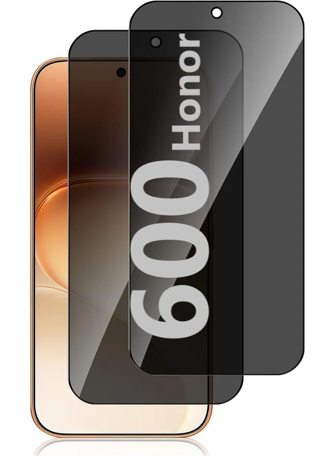 موز واقي شاشة زجاجي مقوى للخصوصية لهاتف Honor 600، مضاد للتجسس، صلابة 9H، عبوة من قطعتين - Image 1