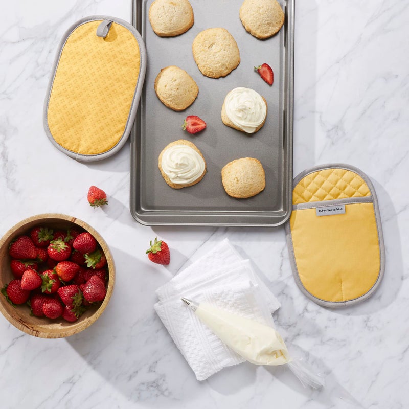 KitchenAid Asteroid Pot Holder 2-Pack Set  Buttercup Yellow  6.5""x10"" - Image 2