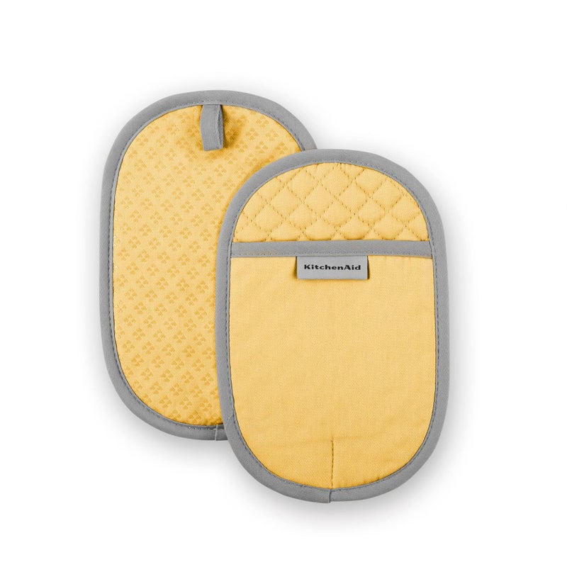 KitchenAid Asteroid Pot Holder 2-Pack Set  Buttercup Yellow  6.5""x10"" - Image 1