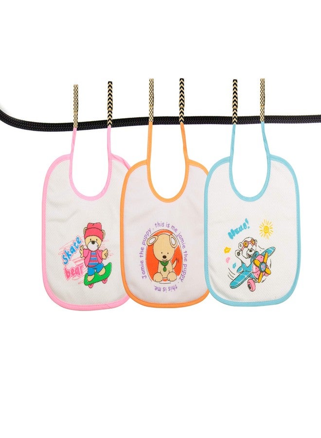 Uber World Baby Bibs with Mesh Cloth in Front for Fast Absorption, Double Layered (Upper Soft Mesh Layer and Lower Waterproof Layer), Quick Dry - Image 1
