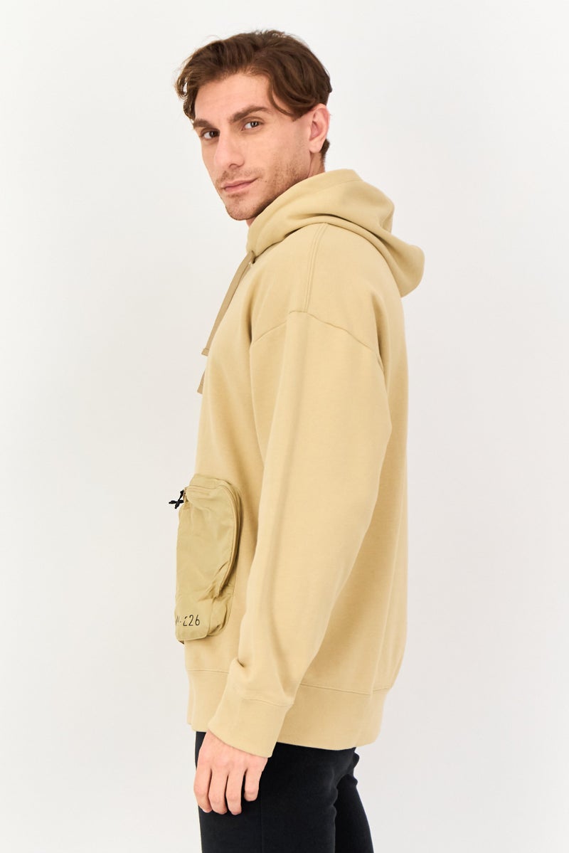adidas Originals Men Sportwear Fit Long Sleeve Outdoor Hoodie, Beige - Image 2