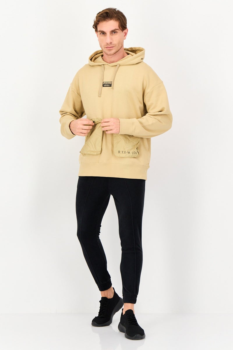adidas Originals Men Sportwear Fit Long Sleeve Outdoor Hoodie, Beige - Image 3