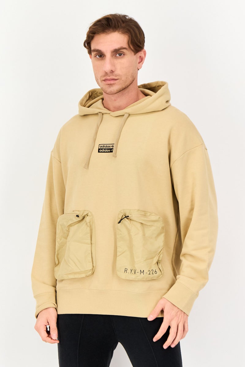 adidas Originals Men Sportwear Fit Long Sleeve Outdoor Hoodie, Beige - Image 1
