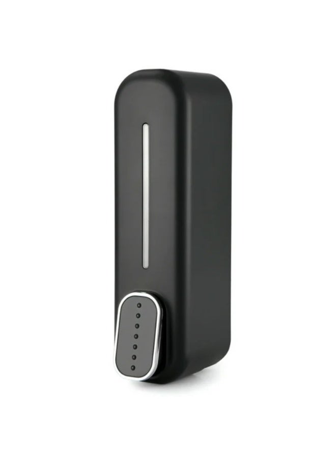 هيتكس موزع صابون سيينا مثبت على الحائط، سعة ٣٥٠ مل | موزع صابون وشامبو سائل من بلاستيك ABS مع زر ضغط | زجاجة مثبتة على الحائط للحمام والمطبخ | يتضمن براغي تركيب (واحد، أسود) - Image 1