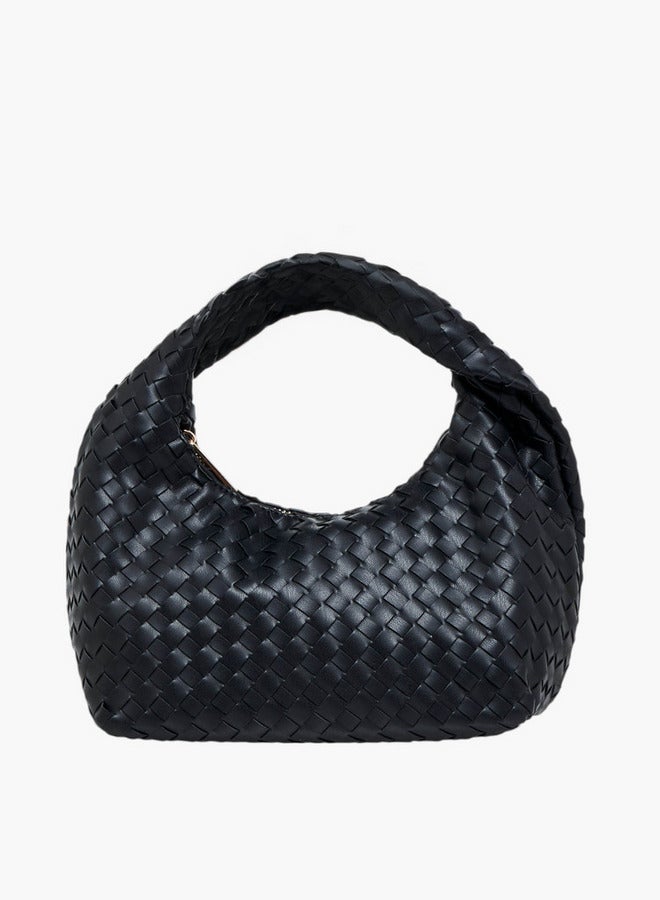 Flora Bella By Shoexpress Braided Hobo Bag with Handle and Zip Closure - Image 1
