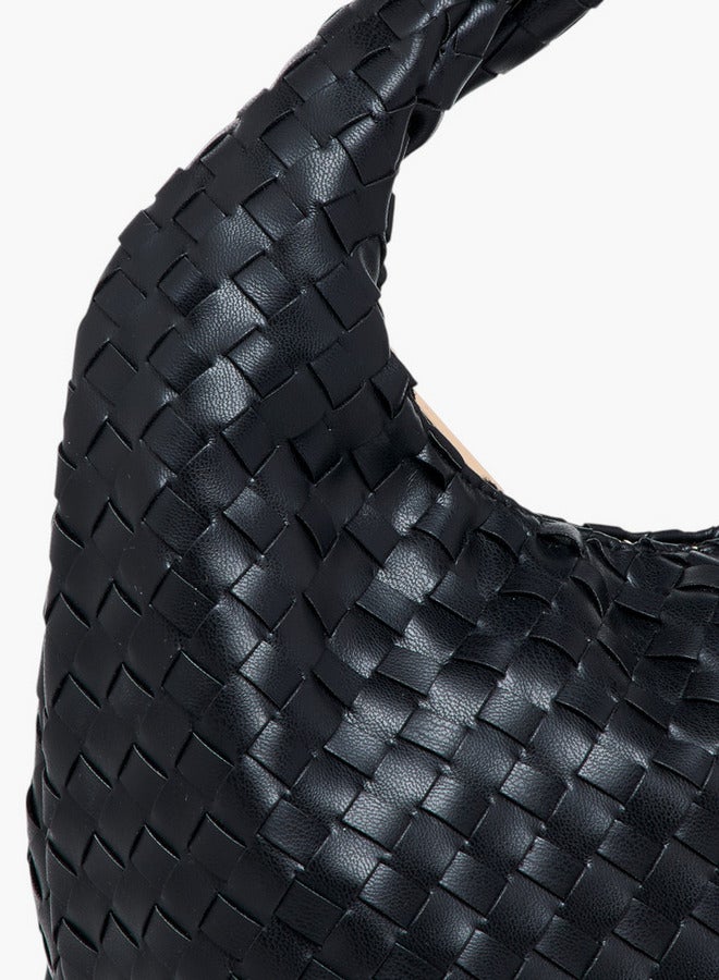 Flora Bella By Shoexpress Braided Hobo Bag with Handle and Zip Closure - Image 4