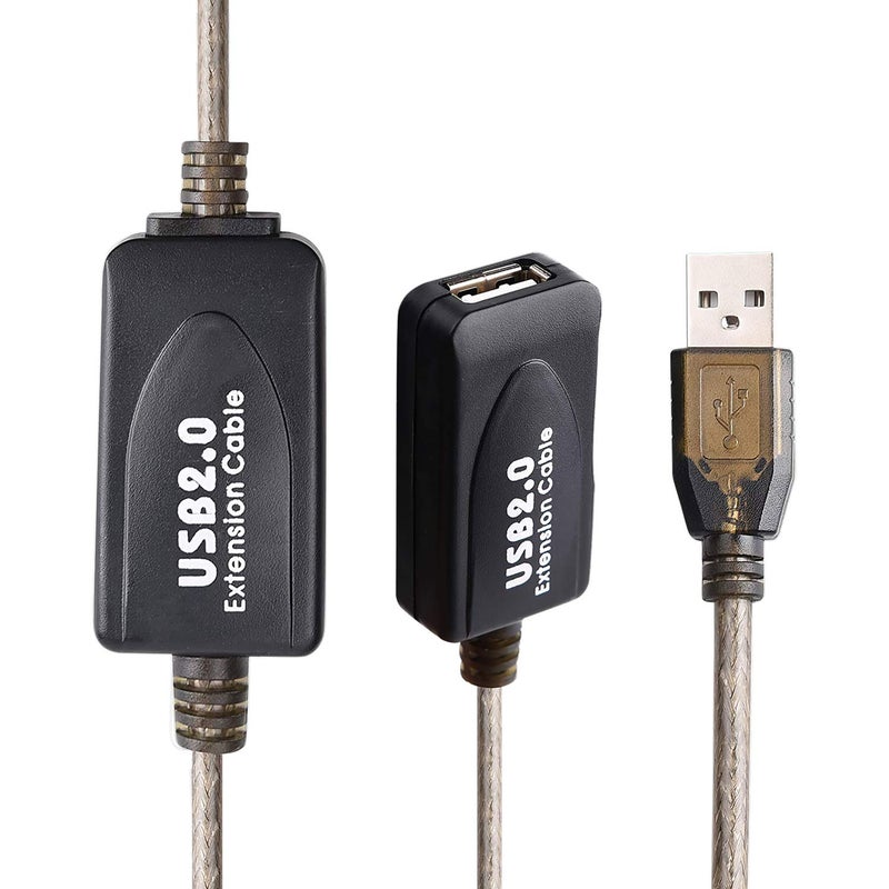 كابل تمديد نشط من USB 2.0 من نوع A ذكر إلى أنثى بطول 60 قدم، سرعة عالية 480 ميجابت في الثانية - Image 2