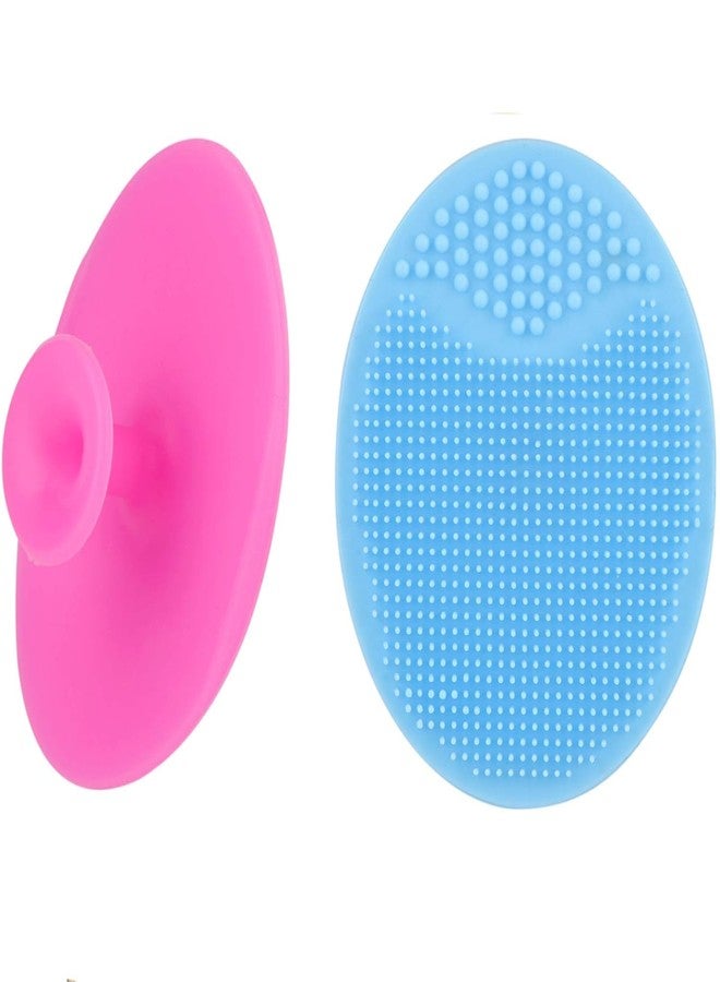 PM FABRICS Face Scrubber For Women & Men (2pcs) Silicone Face Cleaning Brush-Scrubber For Sensitive Skin Facial Brush Exfoliator Soft Silicone Face Scrubber Deep Pore Cleansing Brush (2pcs Blue Pink) - Image 1