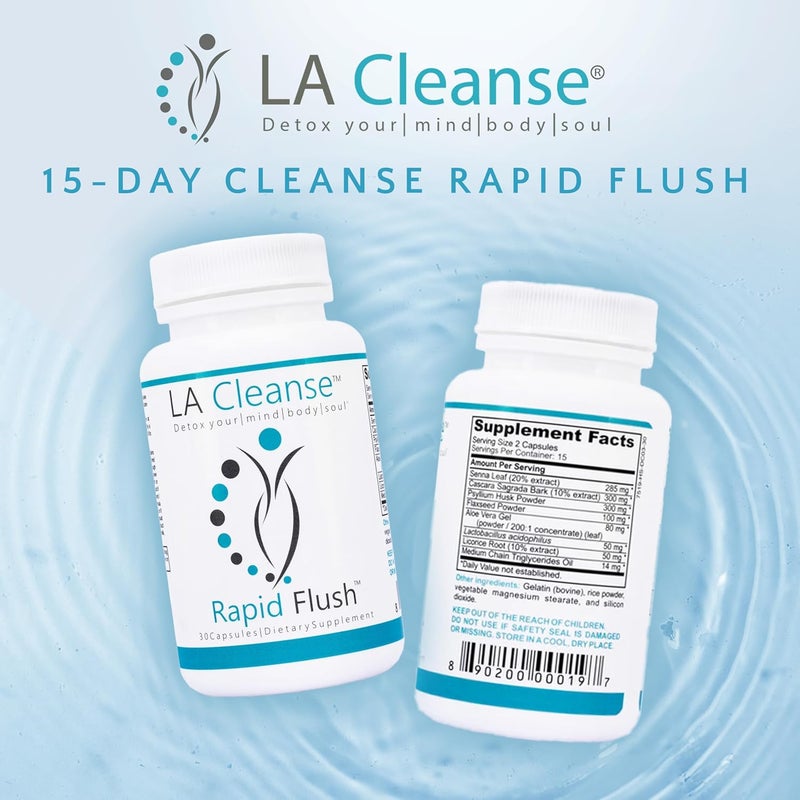 LA Cleanse 15 Day Cleanse and Detox  Rapid Flush 15 Day Gut Cleanse for Detox Colon Cleanse Colon Broom Gut Support  Enhance Digestion with Cascara Sagrada Senna Leaf Psyllium Husk  Capsules 30 Count - Image 2