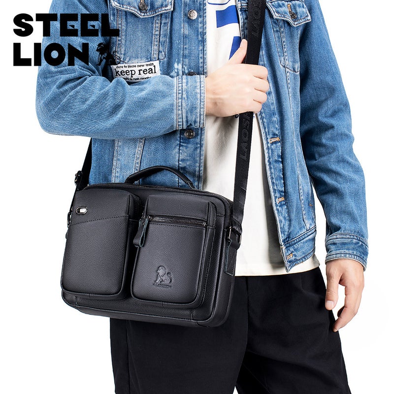 Russia'S Best-Selling Cowhide Crossbody Bag For Men, Genuine Leather Men'S Shoulder Bag, Large Capacity Multifunctional Handbag - Image 5