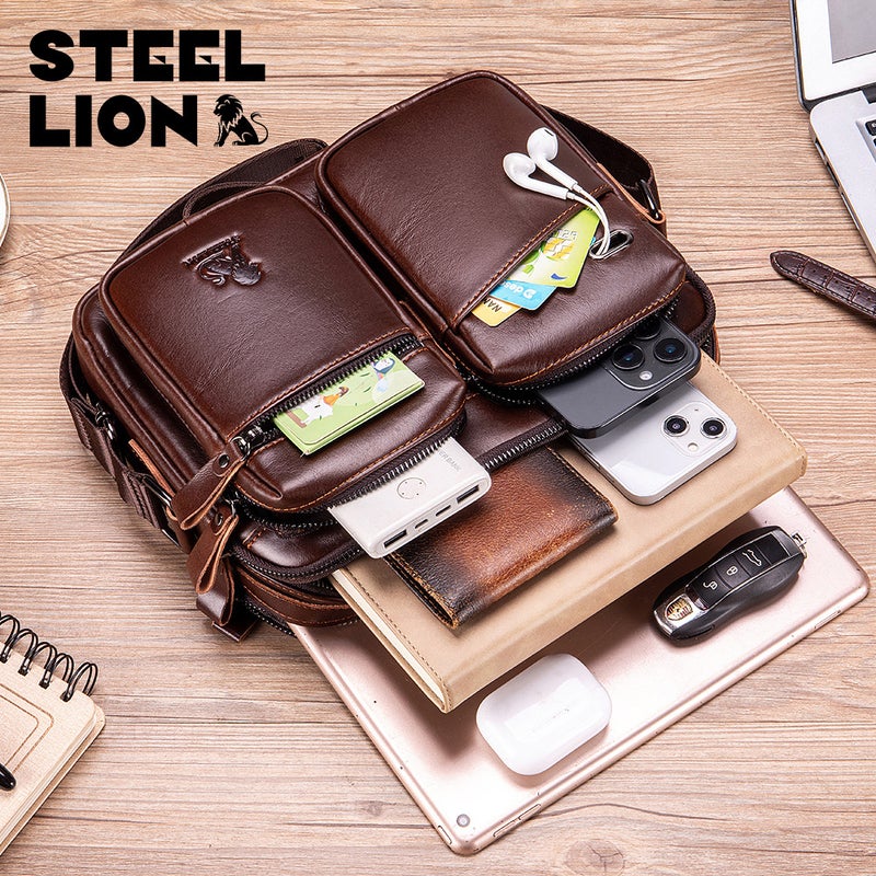 Russia'S Best-Selling Cowhide Crossbody Bag For Men, Genuine Leather Men'S Shoulder Bag, Large Capacity Multifunctional Handbag - Image 4