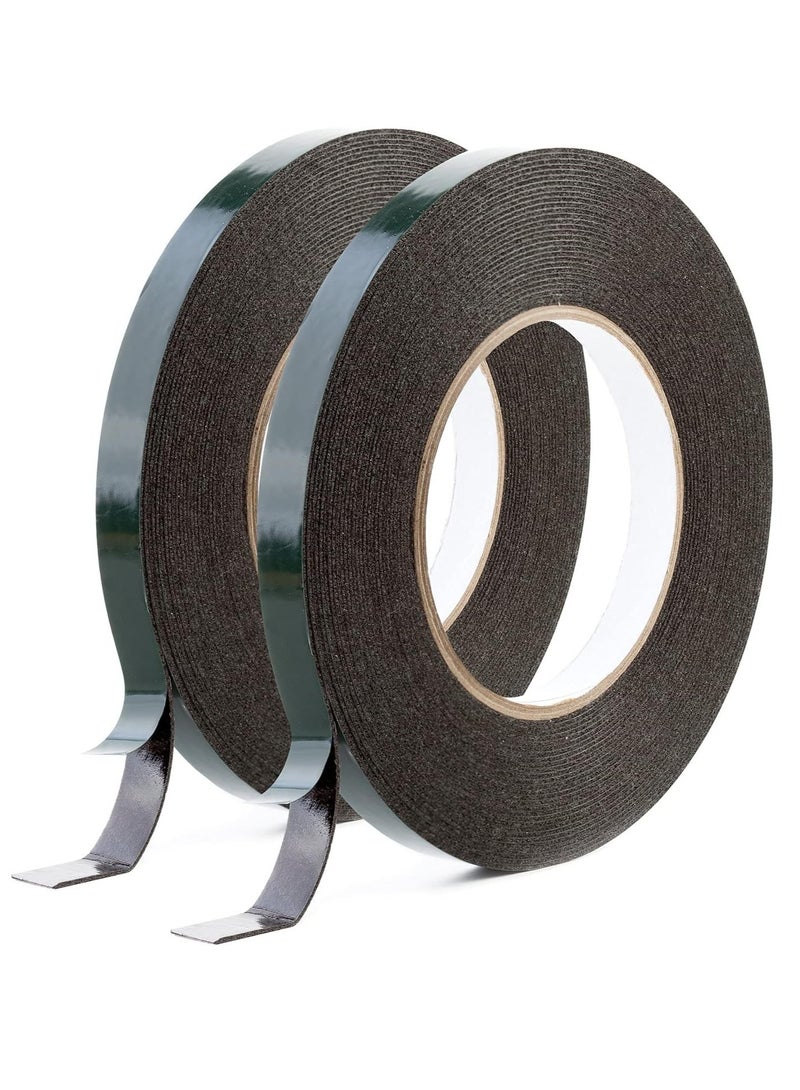 Bukela Ultra Strong Black Double Sided Tape (2 Pack) 12mm x 10m | Perfect Mounting Tape for Automotive, Moldings, LED, Waterproof 1mm Thickness  - Image 1