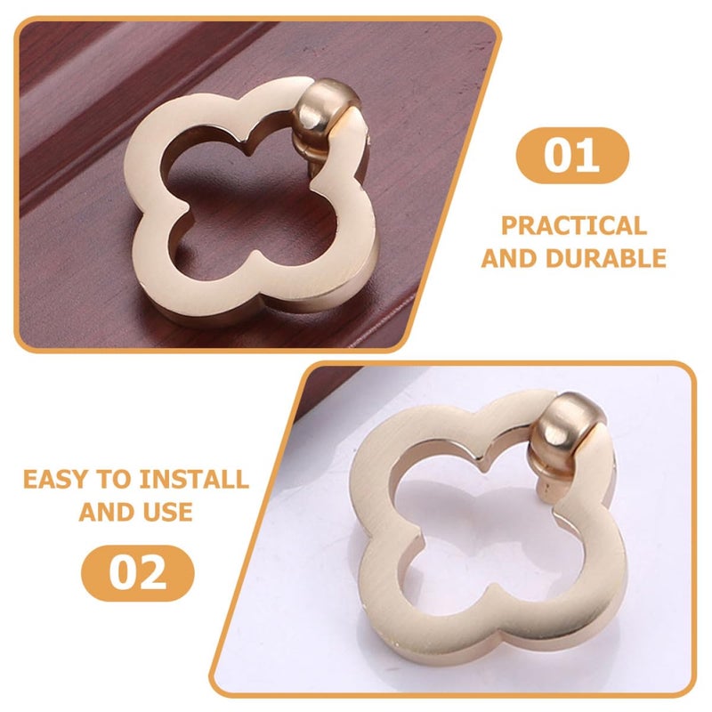 Vintage Gold Cabinet Door Handles 4pcs Single Hole Drawer Pulls Metal Furniture Accessories - Image 4