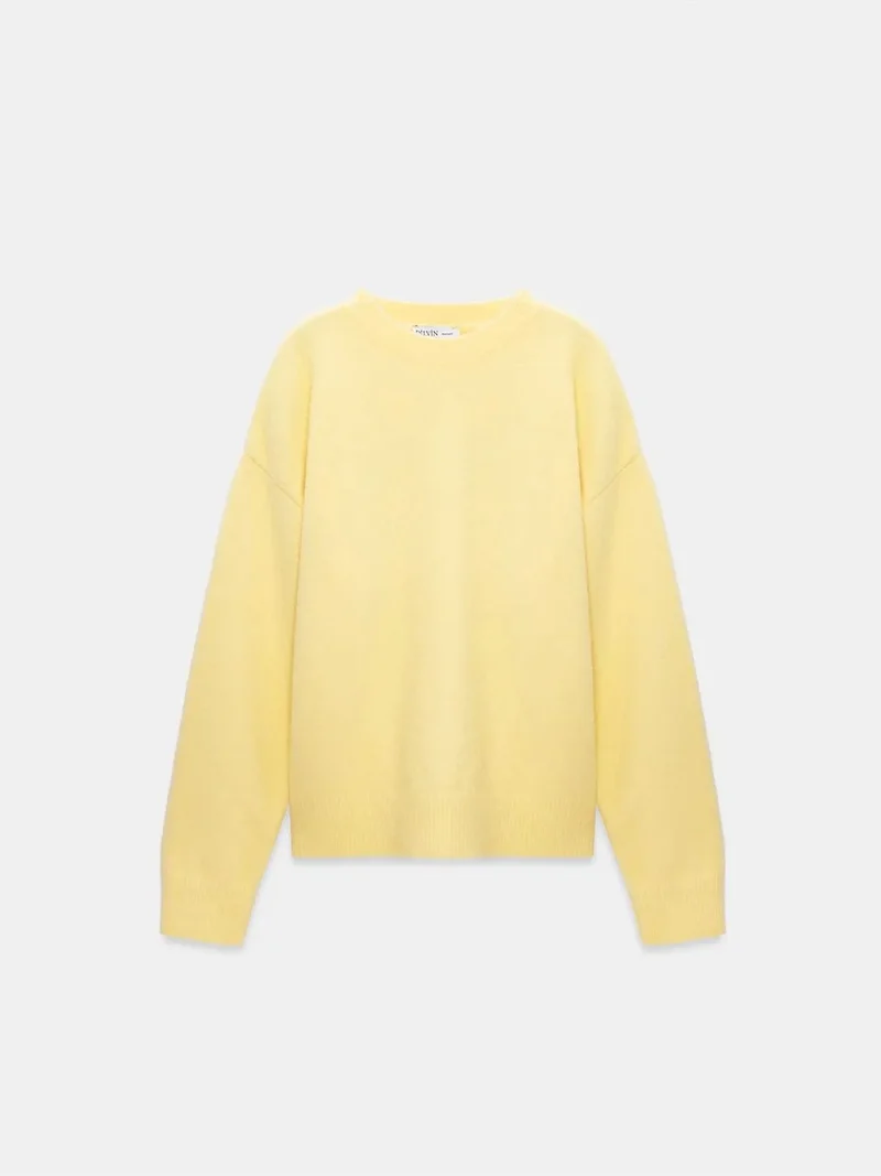 ديلفين Dilvin Women's Solid Crew Neck Ribbed Sweater
