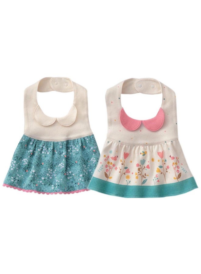 GZMM Baby Girl'S Princess Type Waterproof Bibs With Adjustable Snaps2 Pack - Image 2