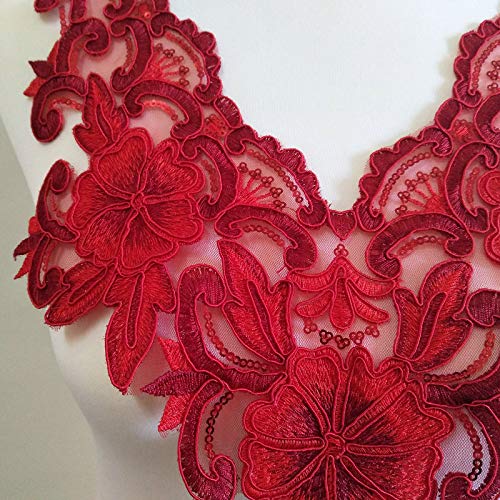 YinQin 1 Pcs Embroidery Organza Fringe Lace Collar Decoration Fabric DIY Tulle Neckline Sewing Applique Supplies - Image 2