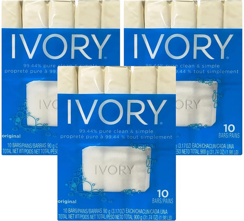 Ivory Soap Original 317 oz Bars 10 each Pack of 3 30 Bars Total