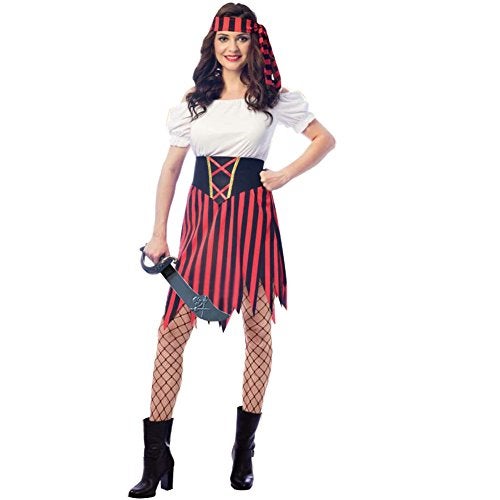 Wizland Women's Pirate Costume Pirate Outfit Women ladies pirate Costume Modest Style Dress with Belt and Headpiece M - Image 1