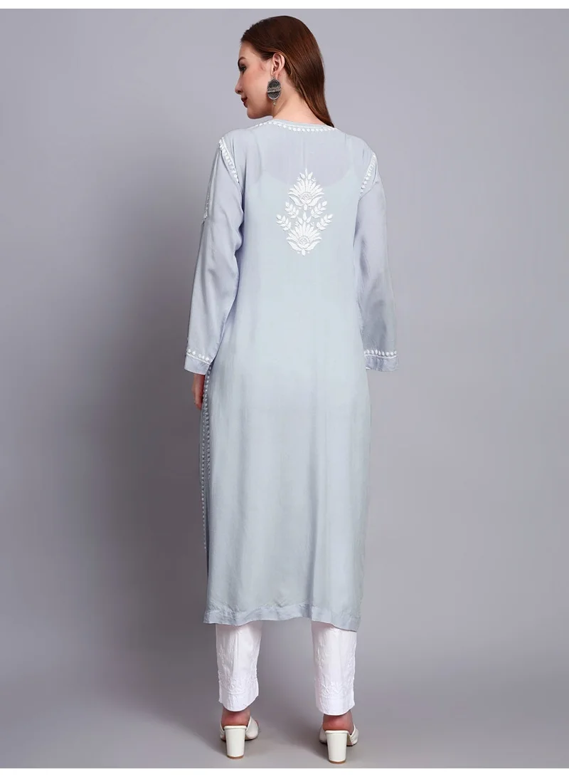 الايا كورتي مستقيم مطرز يدوياً شكنكاري من المودال - AL3683