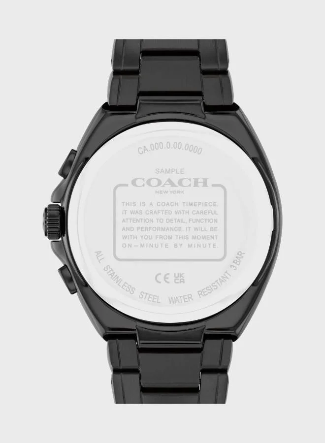COACH Jackson Collection Chronograph Watch For Men With Black Stainless Steel Bracelet - 14602681