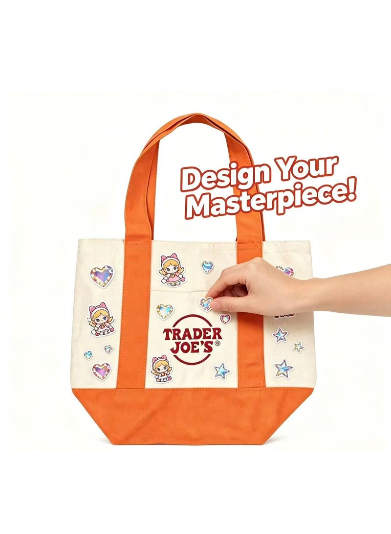 Trader Joe's Medium Canvas Tote Bag (Orange) - Image 3