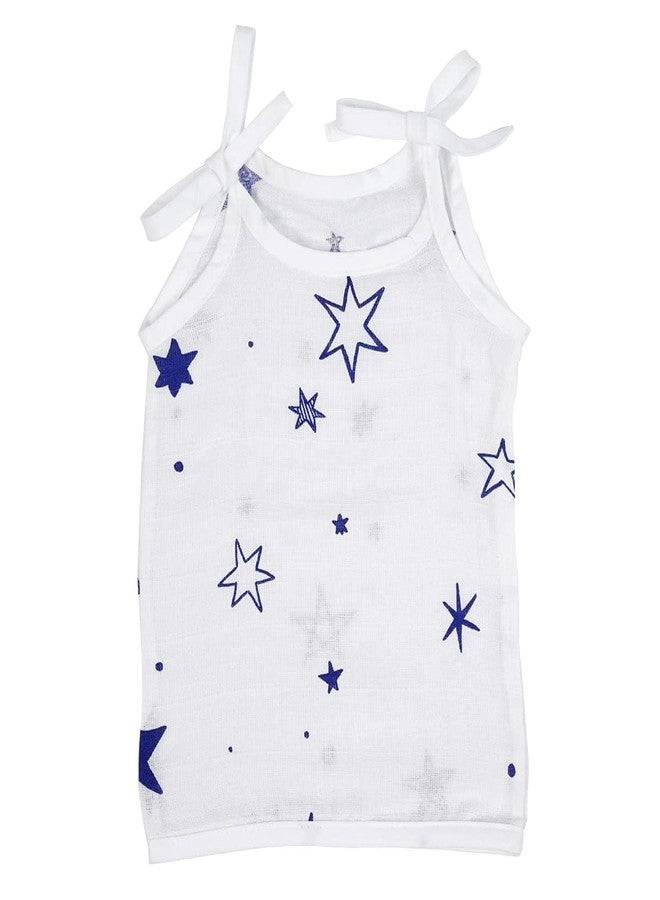 Fashtastic Cotton Muslin Dori Jabhla, Baby Vest, Sleeveless with Dori, Newborn Boys Girls Clothing (0-3 Months) (in, Alpha, XS, Regular, 3, White Printed) - Image 3