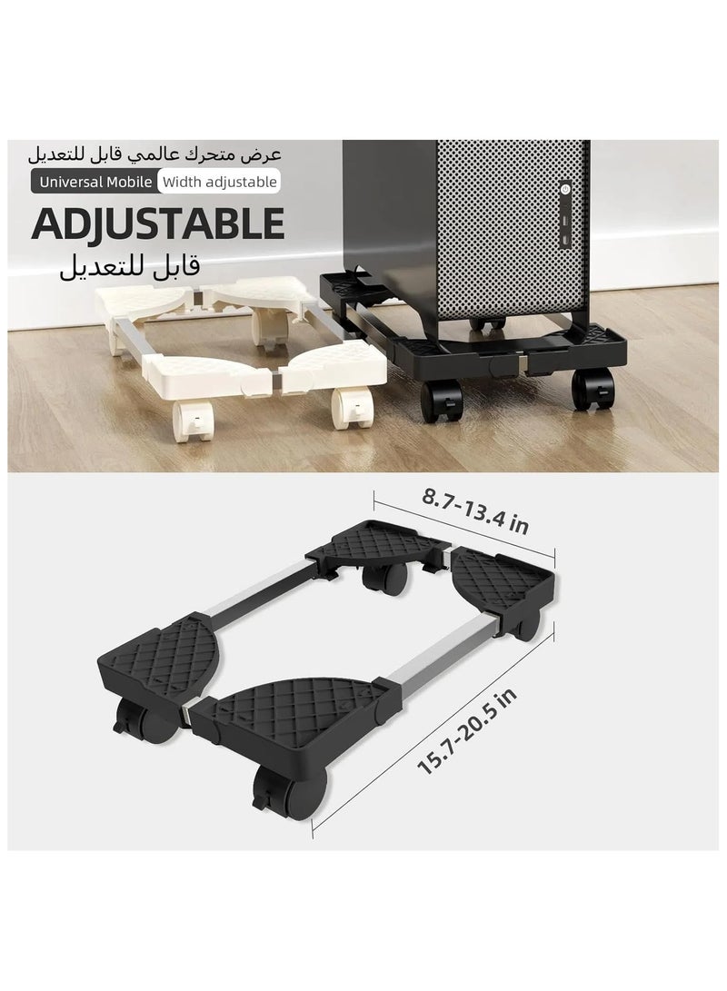YelaJoy حامل وحدة المعالجة المركزية المحمول القابل للتعديل، حامل وحدة المعالجة المركزية لبرج الكمبيوتر مع عجلات دوارة، حامل أرضي للكمبيوتر، حامل كمبيوتر لبرج سطح المكتب يناسب معظم ملحقات مكاتب الألعاب (أبيض) - Image 2