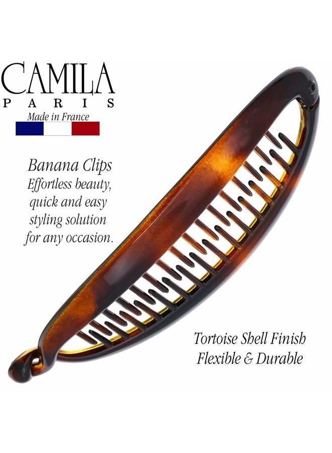 CAMILA Paris CP2 French Large Banana Clip Hair Comb, Classic Banana Clips Hair for Thick Hair Ponytail Holder Interlocking Styling Clip for Women Made in France - Image 3